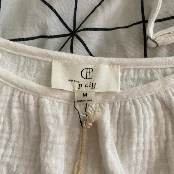 New Never Worn: p cill off white gauze cami strap top - Picture 2 of 3